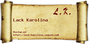 Lack Karolina névjegykártya